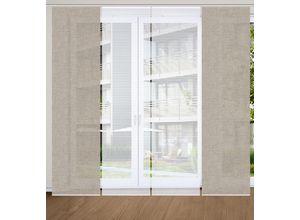 4056751444330 - Schiebegardine HOME IN GREEN ESTRA Gr 1 grau (taupe) B60cm H245cm Polyester Gardinen SET DIGITALDRUCKBAMBUSOPTIK RECYCELT