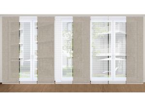 4056751444415 - Schiebegardine HOME IN GREEN ESTRA Gr 1 grau (taupe) B60cm H245cm Polyester Gardinen SET DIGITALDRUCKBAMBUSOPTIK RECYCELT