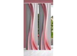4056751444897 - Schiebegardine HOME IN GREEN ELANIA Gr 1 rot B60cm H245cm Polyester Gardinen SET DIGITALDRUCKBAMBUSOPTIK RECYCELT