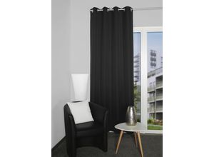 4056751463881 - Vorhang HOME BASICS ATLANTIK Gr 1 schwarz B140cm H235cm Polyester Gardinen Ösenschal Uni ATLANTIK 4056751463881 - Vorhang HOME BASICS ATLANTIK Gr 1 schwarz B140cm H235cm Polyester Gardinen Ösenschal Uni ATLANTIK