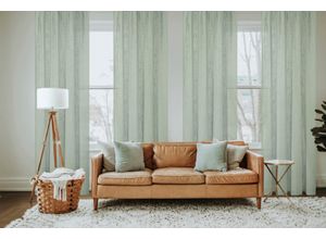 4056751465366 - Vorhang HOME BASICS SOFTY Gr 3 grün B140cm H245cm Polyester Gardinen Ösenschal SOFTY Uni