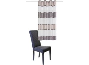 4056751473774 - Vorhang HOME WOHNIDEEN WALTER Gr 1 grau (stein) B140cm H145cm Polyester Gardinen Ösenschal WALTER Querstreifen