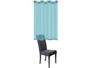 4056751475709 - Vorhang HOME BASICS DOLLY Gr 4 blau (türkis) B140cm H245cm Voile Polyester Gardinen Ösenschal DOLLY