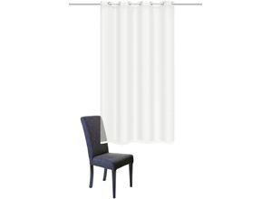 4056751475716 - Vorhang HOME BASICS DOLLY Gr 1 weiß B140cm H145cm Voile Polyester Gardinen Ösenschal DOLLY