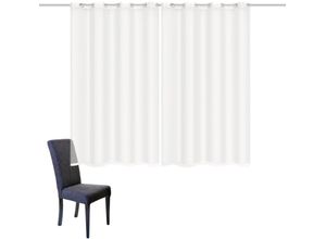 4056751475815 - Vorhang HOME BASICS DOLLY Gr 1 weiß B140cm H145cm Voile Polyester Gardinen 2er Pack Ösenschal DOLLY