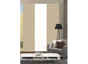 4056751489027 - Schiebegardine HOME WOHNIDEEN PIVE 3er SET Gr 1 beige (sand) B60cm H245cm Polyester Gardinen Schiebevorhang Digidruck 3er Set PIVE