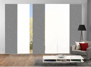 4056751489225 - Schiebegardine HOME WOHNIDEEN PIVE 6er SET Gr 1 grau B60cm H245cm Polyester Gardinen Schiebevorhang Digidruck 6er Set PIVE