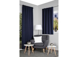 4056751491815 - Vorhang HOME WOHNIDEEN ESKAMIO Gr 3 blau B135cm H175cm Polyester Gardinen Thermo Blickdicht Leinenstruktur