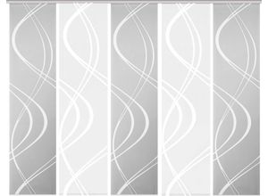 4056751492508 - Schiebegardine HOME WOHNIDEEN TIBERIO 5er SET Gr 1 grau B60cm H245cm Polyester Gardinen Schiebegardine 5er SET TIBERIO