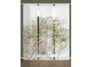 4056751513944 - Schiebegardine HOME IN GREEN CINTIA 3ER SET Gr 1 beige (naturfarben) B60cm H245cm Polyester Gardinen SET DIGITALDRUCKBAMBUSOPTIK RECYCELT