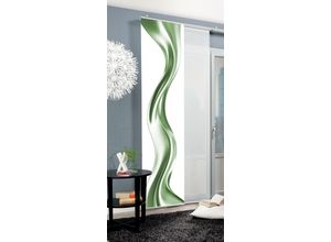 4056751514255 - Schiebegardine HOME WOHNIDEEN OAKLEY Gr 1 grün B60cm H245cm Polyester Gardinen SCHIEBEVORHANGSEIDENOPTIKDIGITALDRUCK