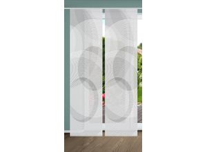 4056751515238 - Schiebegardine HOME IN GREEN AFONSO Gr 1 grau B60cm H245cm Polyester Gardinen SET DIGITALDRUCKBAMBUSOPTIK RECYCELT