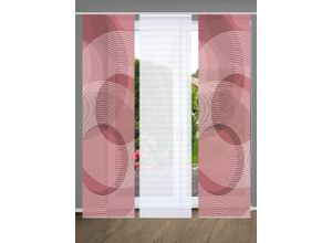 4056751515252 - Schiebegardine HOME IN GREEN AFONSO Gr 1 rot (bordeaux) B60cm H245cm Polyester Gardinen SET DIGITALDRUCKBAMBUSOPTIK RECYCELT