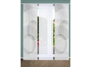 4056751515269 - Schiebegardine HOME IN GREEN AFONSO Gr 1 grau B60cm H245cm Polyester Gardinen SET DIGITALDRUCKBAMBUSOPTIK RECYCELT