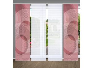 4056751515283 - Schiebegardine HOME IN GREEN AFONSO Gr 1 rot (bordeaux) B60cm H245cm Polyester Gardinen SET DIGITALDRUCKBAMBUSOPTIK RECYCELT