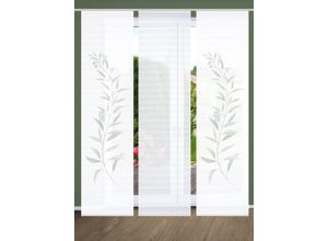 4056751515627 - Schiebegardine HOME IN GREEN CELSO Gr 1 grün (mint) B60cm H245cm Polyester Gardinen SET DIGITALDRUCKBAMBUSOPTIK RECYCELT