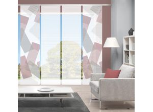 4056751515986 - Schiebegardine VISION NAYAH Gr 1 rot (bordeaux) B60cm H260cm Polyester Gardinen SETSCHIEBEVORHANGBAMBUSDIGITALDRUCK