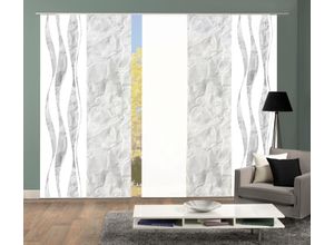 4056751516280 - Schiebegardine HOME WOHNIDEEN SOEREN Gr 1 grau B60cm H245cm Polyester Gardinen SCHIEBEVORHANGSETSEIDENOPTIKDIGIDRUCK