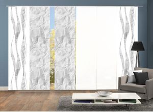 4056751516297 - Schiebegardine HOME WOHNIDEEN SOEREN Gr 1 grau B60cm H245cm Polyester Gardinen SCHIEBEVORHANGSETSEIDENOPTIKDIGIDRUCK