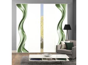 4056751516549 - Schiebegardine HOME WOHNIDEEN OAKLEY Gr 1 grün B60cm H245cm Polyester Gardinen SCHIEBEVORHANGSETSEIDENOPTIKDIGIDRUCK