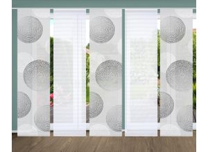 4056751527187 - Schiebegardine HOME IN GREEN GINNO Gr 1 grau B60cm H245cm Polyester Gardinen SET DIGITALDRUCKBAMBUSOPTIK RECYCELT