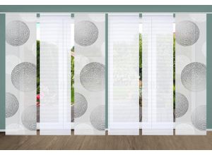 4056751527194 - Schiebegardine HOME IN GREEN GINNO Gr 1 grau B60cm H245cm Polyester Gardinen SET DIGITALDRUCKBAMBUSOPTIK RECYCELT