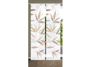 4056751527200 - Schiebegardine HOME IN GREEN RANDOW Gr 1 bunt B60cm H245cm Polyester Gardinen SET DIGITALDRUCKBAMBUSOPTIK RECYCELT