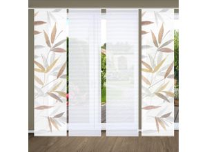 4056751527248 - Schiebegardine HOME IN GREEN RANDOW Gr 1 bunt B60cm H245cm Polyester Gardinen SET DIGITALDRUCKBAMBUSOPTIK RECYCELT