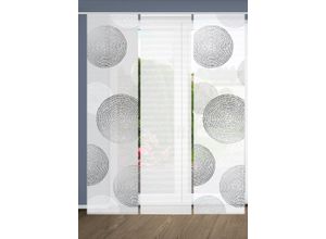 4056751527316 - Schiebegardine HOME IN GREEN GONNY Gr 1 grau B60cm H245cm Polyester Gardinen SET DIGITALDRUCKBAMBUSOPTIK RECYCELT