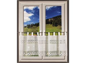 4056837086775 - Querbehang HOSSNER - ART OF HOME DECO Drachensee Gardinen Gr 50 cm Schlaufen 300 cm beige (creme) Schlaufen