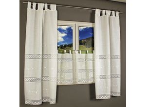 4056837086805 - Gardine HOSSNER - ART OF HOME DECO Drachensee Gardinen Gr 180cm Schlaufen 90cm beige (creme) m Spitze