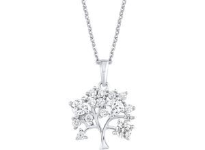 4056866000698 - Kette mit Anhänger AMOR Baum Halsketten Gr Silber 925 (Sterlingsilber) Länge 45 cm Breite 1 mm silberfarben (silber 925) Damen mit Zirkonia (synth)