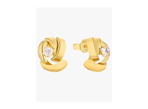 4056866001435 - Paar Ohrstecker AMOR 2013385 Ohrringe Gr Gelbgold 375 goldfarben (goldfarbenweiß kristallweiß) Damen Ohrstecker mit Zirkonia (synth)