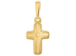 4056866001657 - Ketten-Anhänger AMOR Little Cross 2013410 Schmuckanhänger Gr Gelbgold 375 026 g gelb (gelbgoldfarben) Damen Anhänger