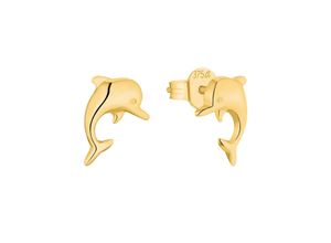 4056866001770 - Paar Ohrstecker AMOR Dolphins 2013422 Ohrringe Gr Gelbgold 375 goldfarben Mädchen Mädchenschmuck