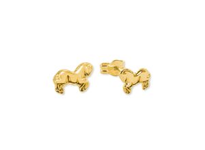 4056866006904 - Paar Ohrstecker AMOR Pferd 2013942 Ohrringe Gr Gelbgold 375 gelb (gelbgoldfarben) Mädchen Mädchenschmuck