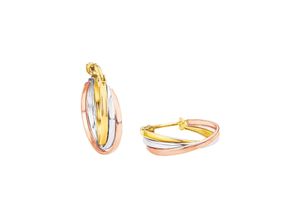 4056866009158 - Paar Ohrstecker AMOR 3-fach verschlungen tricolor 2014178 Ohrringe Gr Gelbgold 375 rosegold (gelbgoldfarben roségoldfarben silberfarben) Damen