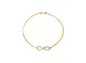 4056866010697 - Goldarmband AMOR Infinity Unendlichkeitsschleife 2014324 Armbänder Gr Gelbgold 375 silberfarben (gelbgoldfarben silberfarben) Damen Trachtenmode Gold 375