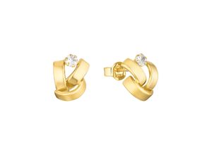 4056866016330 - Paar Ohrstecker AMOR 2015292 Ohrringe Gr Gelbgold 585 goldfarben (goldfarbenweiß kristallweiß) Damen Ohrstecker mit Zirkonia (synth)