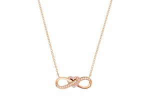 4056866028074 - Kette mit Anhänger AMOR Infinity 2016775 Halsketten Gr mit Zirkonia Silber 925 (Sterlingsilber) Länge 45 cm rosegold (roségoldfarben weiß rosa) Damen mit Zirkonia (synth)