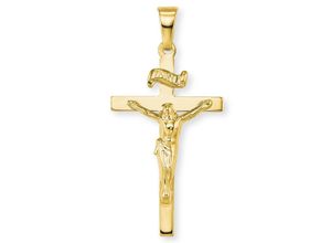 4056866046733 - Ketten-Anhänger AMOR Kreuz 2020242 Schmuckanhänger Gr Gelbgold 585 09 g goldfarben Damen Anhänger Gold 585