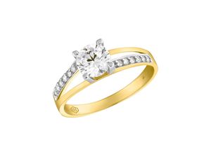 4056866048133 - Fingerring AMOR Solitär 2020396-97-98-99-202400 Fingerringe Gr 52 Gelbgold 333 goldfarben (gelbgoldfarben kristallweiß kristallweiß) Damen Fingerringe mit Zirkonia (synth)