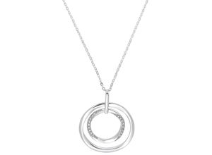 4056866054899 - Kette mit Anhänger AMOR Circles 2022057 Halsketten Gr mit Zirkonia Silber 925 (Sterlingsilber) Länge 70 cm bunt (silberfarben weiß) Damen Ketten mit Anhänger Zirkonia (synth)