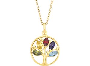 4056866055278 - amor Damen Kette mit Anhänger Lebensbaum 925er Sterling Silber gold