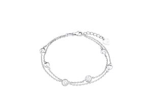 4056866058217 - Armband AMOR Mehrreihig mit Herzen 2022422 Armbänder Gr Silber 925 (Sterlingsilber) bunt (silberfarben weiß weiß) Damen Armbänder Silber mit Zirkonia (synth)