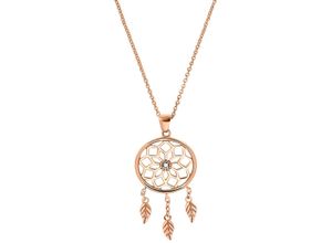 4056866058460 - Kette mit Anhänger AMOR Dreamcatcher 2022474 Halsketten Gr mit Zirkonia Silber 925 (Sterlingsilber) Länge 45 cm goldfarben (goldfarben weiß) Damen Ketten mit Anhänger Zirkonia (synth)