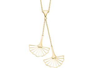 4056866060333 - amor Damen Kette mit Anhänger Ginkgo Blatt 2023019 375er Gelbgold gold 41