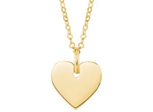 4056866077331 - Kette mit Anhänger AMOR Herz 2026018 Halsketten Gr Gelbgold 375 Länge 42 cm gelb (gelbgoldfarben) Damen Ketten mit Anhänger