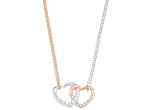 4056866077652 - Kette mit Anhänger AMOR Herzen 2026066 Halsketten Gr Silber 925 (Sterlingsilber) Länge 45 cm rosegold (silberfarben roségoldfarben weiß) Damen Ketten mit Anhänger Zirkonia (synth)