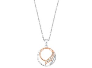 4056866078239 - Kette mit Anhänger AMOR 2026231 Halsketten Gr Silber 925 (Sterlingsilber) Länge 45 cm rosegold (silberfarben roségoldfarben weiß) Damen Ketten mit Anhänger Zirkonia (synth)